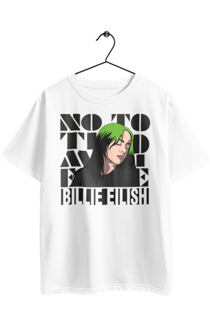 Футболка оверсайз з принтом "Біллі Айліш". Біллі айліш, логотип біллі айліш, принт біллі айліш, співачка біллі айліш. 2070702