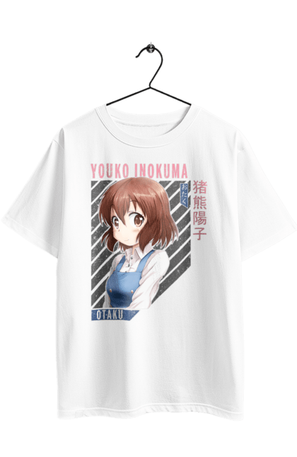 Футболка оверсайз з принтом "Золота мозаїка Йоко Інокума". Anime, kiniro mosaic, kinmoza, manga, yoko inokuma, аніме, золота мозаїка, йоко, йоко інокума, манга. 2070702