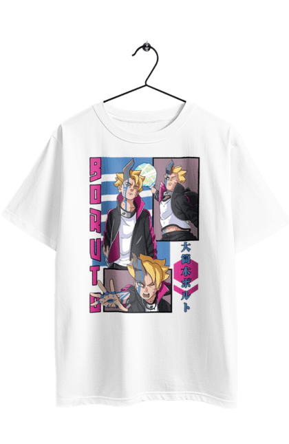 Футболка оверсайз с принтом Боруто. Boruto, аниме, боруто, враги, манга, неон, сериал. 2070702