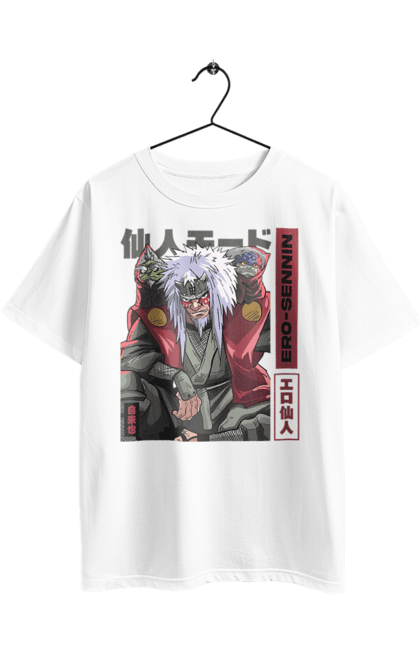 Футболка оверсайз з принтом "Наруто Джирайя". Naruto, аніме, джірайя, манга, наруто, саннін, хокаге, шинобі. 2070702