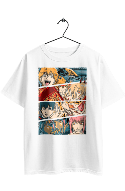 Футболка оверсайз з принтом "Людина Бензопила". Anime, chainsaw man, denji, manga, pochita, аніме, денджі, людина-бензопила, манга, почіта. 2070702