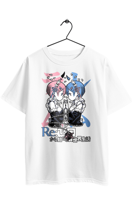 Футболка оверсайз з принтом "Re:Zero". Anime, manga, ram, re:zero, rem, аніме, драма, манга, рам, рем. 2070702