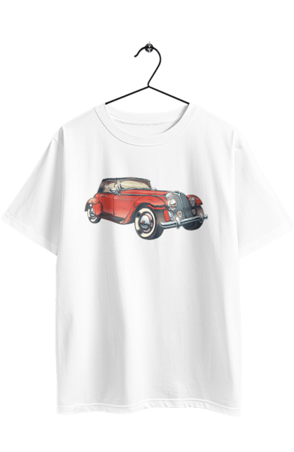 Футболка оверсайз з принтом "Автомобіль Раритет". Авто, автомобіль, ретро. 2070702