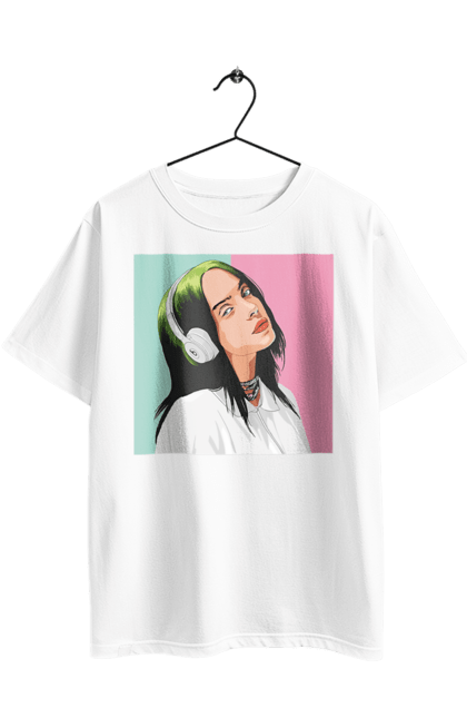 Футболка оверсайз з принтом "Billie Eilish". Активістка, біллі айліш, мизукант, права, співачка, тварини. 2070702
