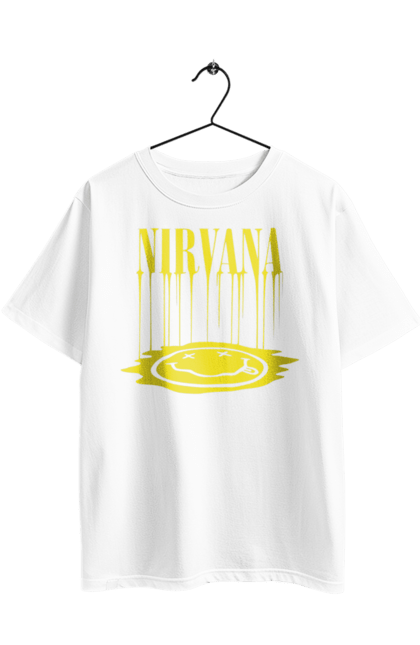 Oversized t-shirt with prints Nirvana. Alternative rock, grunge, hard rock, kurt cobain, nirvana, punk rock, rock band. 2070702