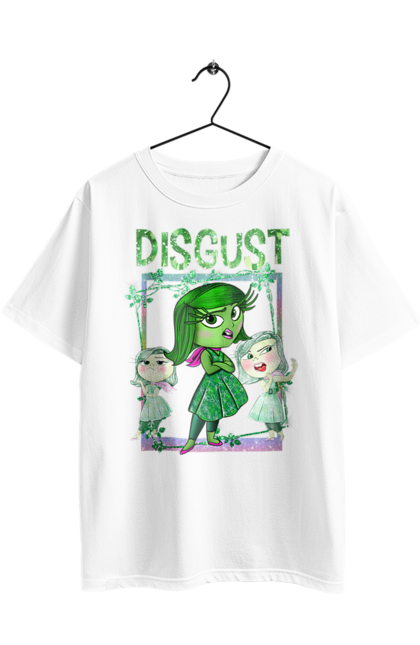 Футболка оверсайз с принтом Головоломка Брезгливость. Disgust, inside out, pixar, брезгливость, головоломка, мультфильм, эмоции. 2070702