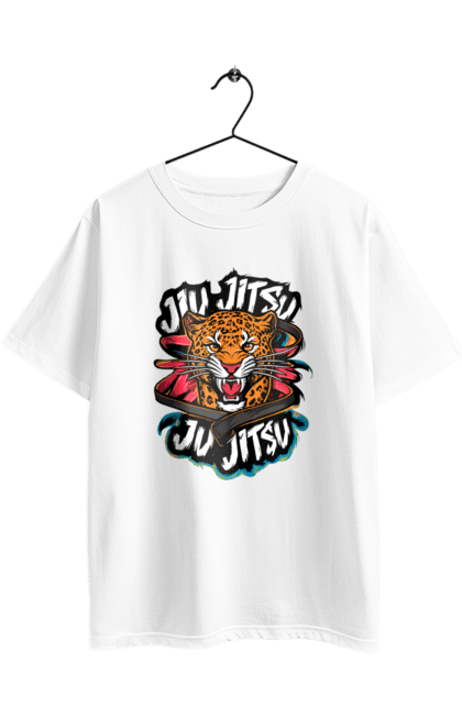 Футболка оверсайз з принтом "Джіу джитсу". Jujutsu, бойові мистецтва, джиу джитсу, джіу-джитсу, леопард, ніндзя, самурай, спорт, тварина, японія. 2070702