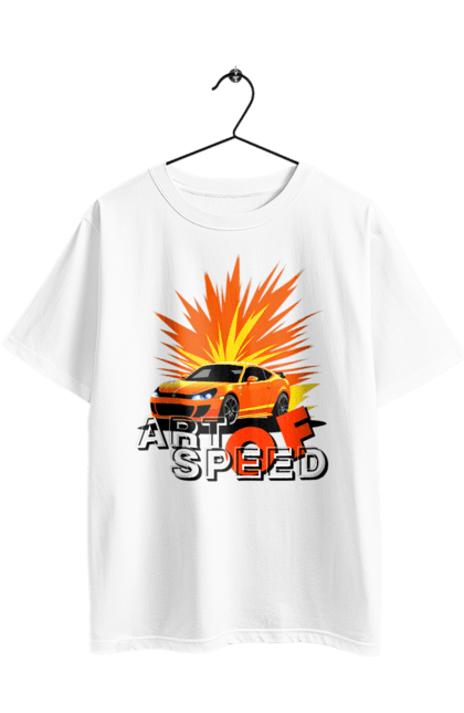 Футболка оверсайз з принтом "Мистецтво швидкості". Авто, автомобіліст, автомобіль, водій, швидкість. 2070702