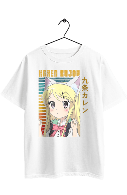 Футболка оверсайз з принтом "Золота мозаїка Карен Куджо". Anime, karen kujo, kiniro mosaic, kinmoza, manga, аніме, золота мозаїка, карен, карен куджо, манга. 2070702