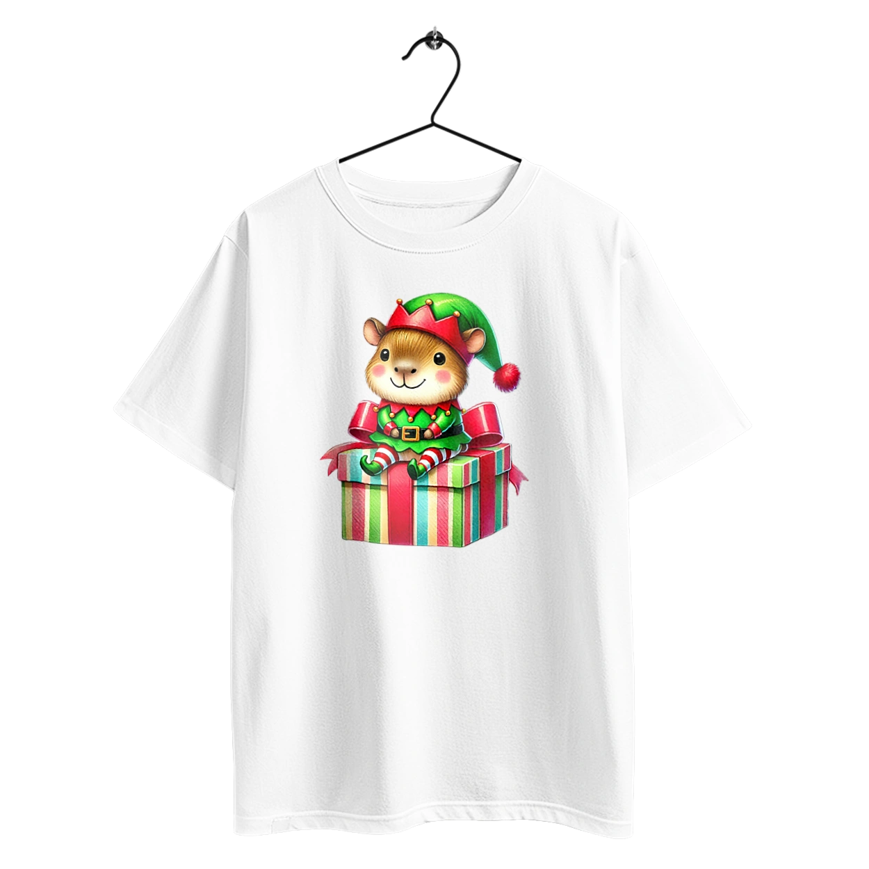 Christmas Capybara with a Gift