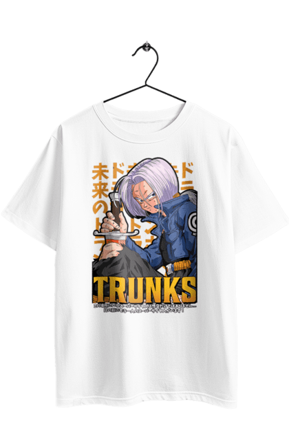 Футболка оверсайз з принтом "Перли дракона Транкс". Anime, dragon ball, manga, trunks, аніме, манга, перли дракона, транкс. 2070702