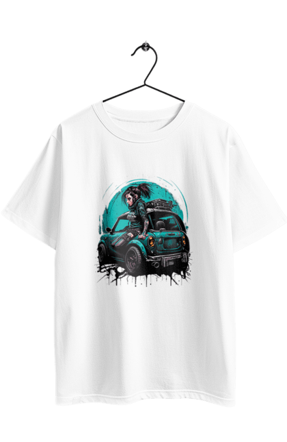 Футболка оверсайз з принтом "Кіберпанк дівчина". Арт, графіка, дівчата, ігри, кіберпанк, малюнок. 2070702