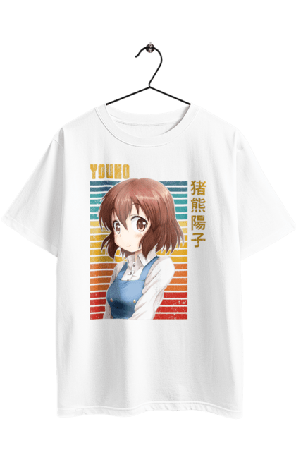 Oversized t-shirt with prints Kiniro Mosaic Yoko Inokuma. Anime, gold mosaic, kiniro mosaic, kinmoza, manga, yoko, yoko inokuma. 2070702