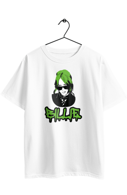 Футболка оверсайз з принтом "Billie Eilish". Активістка, біллі айліш, мизукант, права, співачка, тварини. 2070702