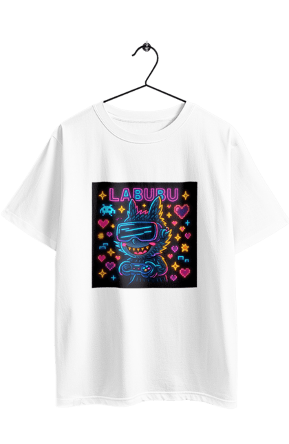 Футболка оверсайз з принтом "Лабубу". Vrочки, геймеркультура, геймпад, іконкиаркади, кіберарт, лабубу, неонгеймінг, піксельарт, ретроаркада, світиться. 2070702