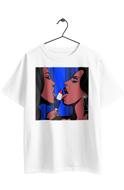 Футболка оверсайз з принтом "Дівчата Лижуть Морозиво". Лізатт, смоктати. 2070702