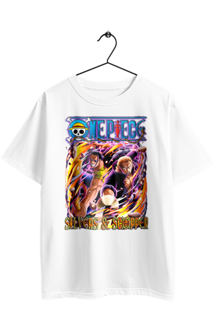 Футболка оверсайз з принтом "Ван Піс Сільверс та Скоппер". One piece, scopper gaban, silvers rayleigh, аніме, ван піс, великий куш, манга, сільверс, скоппер. 2070702