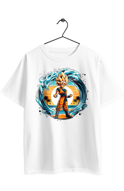 Oversized t-shirt with prints Dragon Ball Son Goku. Anime, dragon ball, goku, manga, son goku, tv series. 2070702