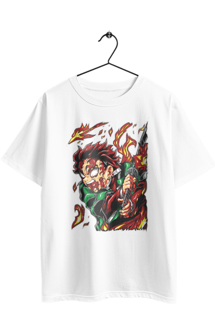 Oversized t-shirt with prints Demon Slayer Tanjiro. Anime, demon slayer, kamado tanjiro, manga, tanjiro. 2070702