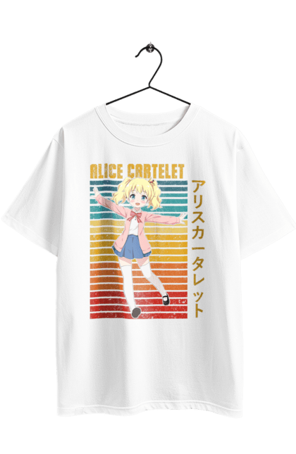 Футболка оверсайз з принтом "Золота мозаїка Аліса Картелет". Alice cartelet, anime, kiniro mosaic, kinmoza, manga, аліса, аліса картелет, аніме, золота мозаїка, манга. 2070702