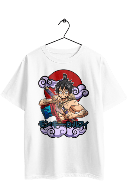 Футболка оверсайз з принтом "Ван Піс Луффі". Luffy, one piece, аніме, ван піс, великий куш, луффі, манга, монки де луффі, пірати. 2070702