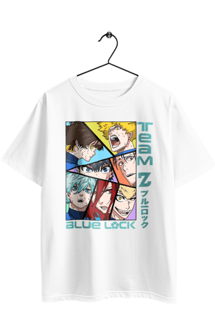 Oversized t-shirt with prints Blue Lock. Anime, blue lock, blue prison, manga, sport, sports anime. 2070702