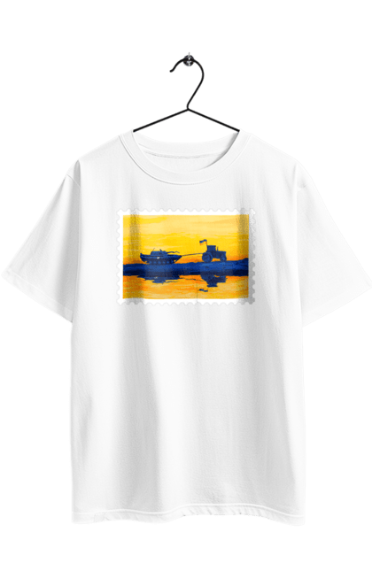 Футболка оверсайз з принтом "Нова марка, трактор що тягне танк". Добрий вечір, доброго вечора, марка, марка україни, марка укрпочта, ні війні, трактор тягне танк, тракторні війська, укрпочта. 2070702