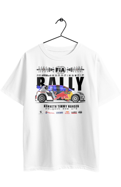 Футболка оверсайз з принтом "Red Bull Rally". Rally, red bull, авто, автомобіль, гонка, ралі, ред булл, редбул, спорт. 2070702