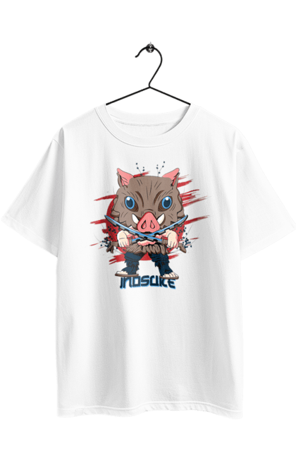 Oversized t-shirt with prints Demon Slayer Inosuke. Anime, demon slayer, inosuke, inosuke hashibira, kimetsu no yaiba, manga. 2070702