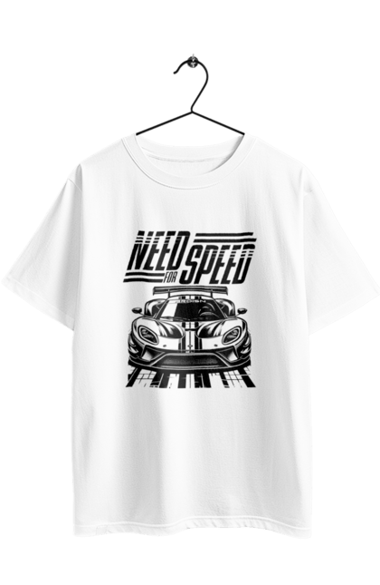 Футболка оверсайз з принтом "Жага швидкості". Відео ігри, гонки, ігри, комп ютерні ігри, машини, симулятори, швидкість. 2070702