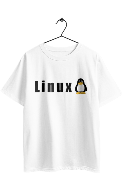 Футболка оверсайз з принтом "Linux". Linux, адміністратор, айті, айтішник, безкоштовна, безкоштовно, вільна, доступність, комерційна, незалежність, операційна система, ос, пінгвін, програміст, програмне забезпечення, свобода, сервер, сисадмін, система, системний адміністратор, софт, текст, чорний. 2070702