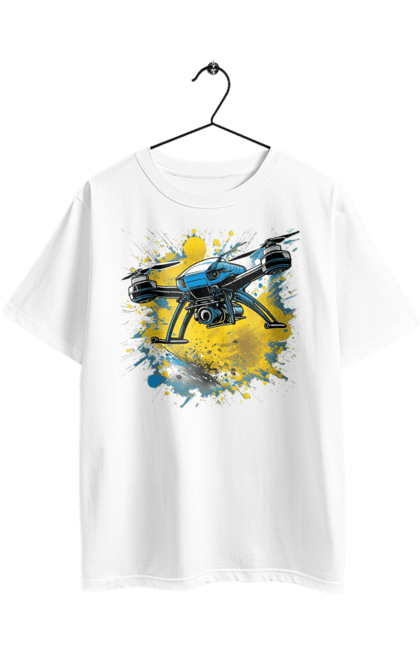 Футболка оверсайз з принтом "Дрон". Дрон, зсу, символ україни, україна, фпв дрон. 2070702