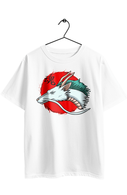 Футболка оверсайз з принтом "Віднесені привидами Хаку". Haku, spirited away, studio ghibli, віднесені привидами, гіблі, дракон, хаку. 2070702