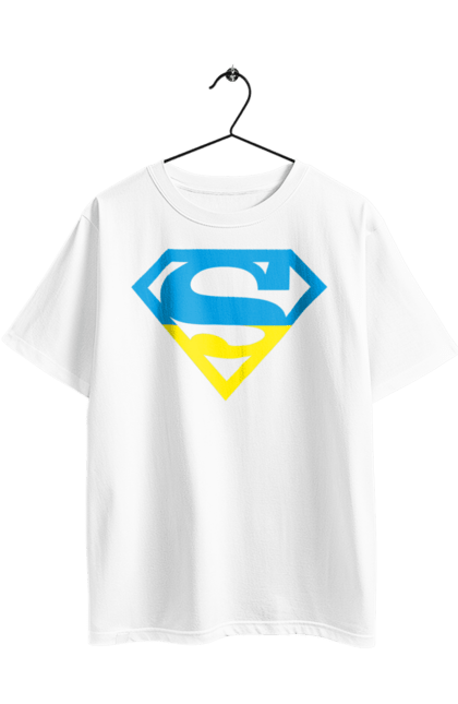 Футболка оверсайз з принтом "Україна супер". Символіка, супер, україна. 2070702