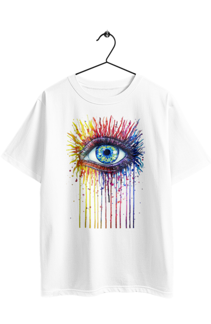 Футболка оверсайз з принтом "Барвисто Тече Око". Очей, фарби. 2070702