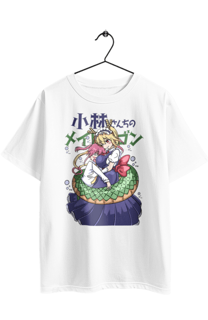 Футболка оверсайз з принтом "Драконопокоївка пані Кобаяші". Kobayashi, аніме, дракон, кобаяші, манга, пані кобаяші, тору, тору кобаясі, тору кобаяші. 2070702
