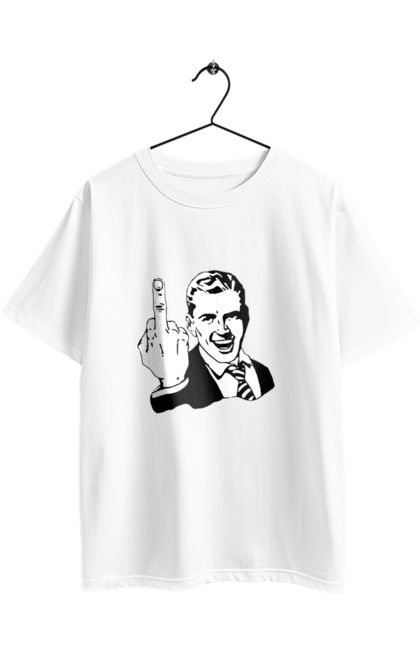 Футболка оверсайз з принтом "Fuck". Fuck, палец, рука, фак. 2070702