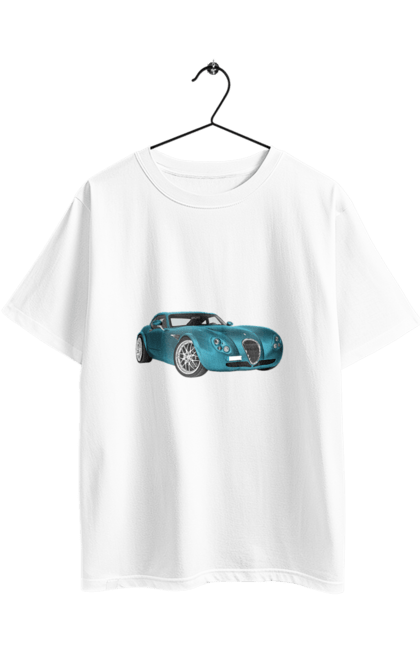 Футболка оверсайз з принтом "Авто.7". Авто, блакитний, графіка, ретро авто, фото. 2070702