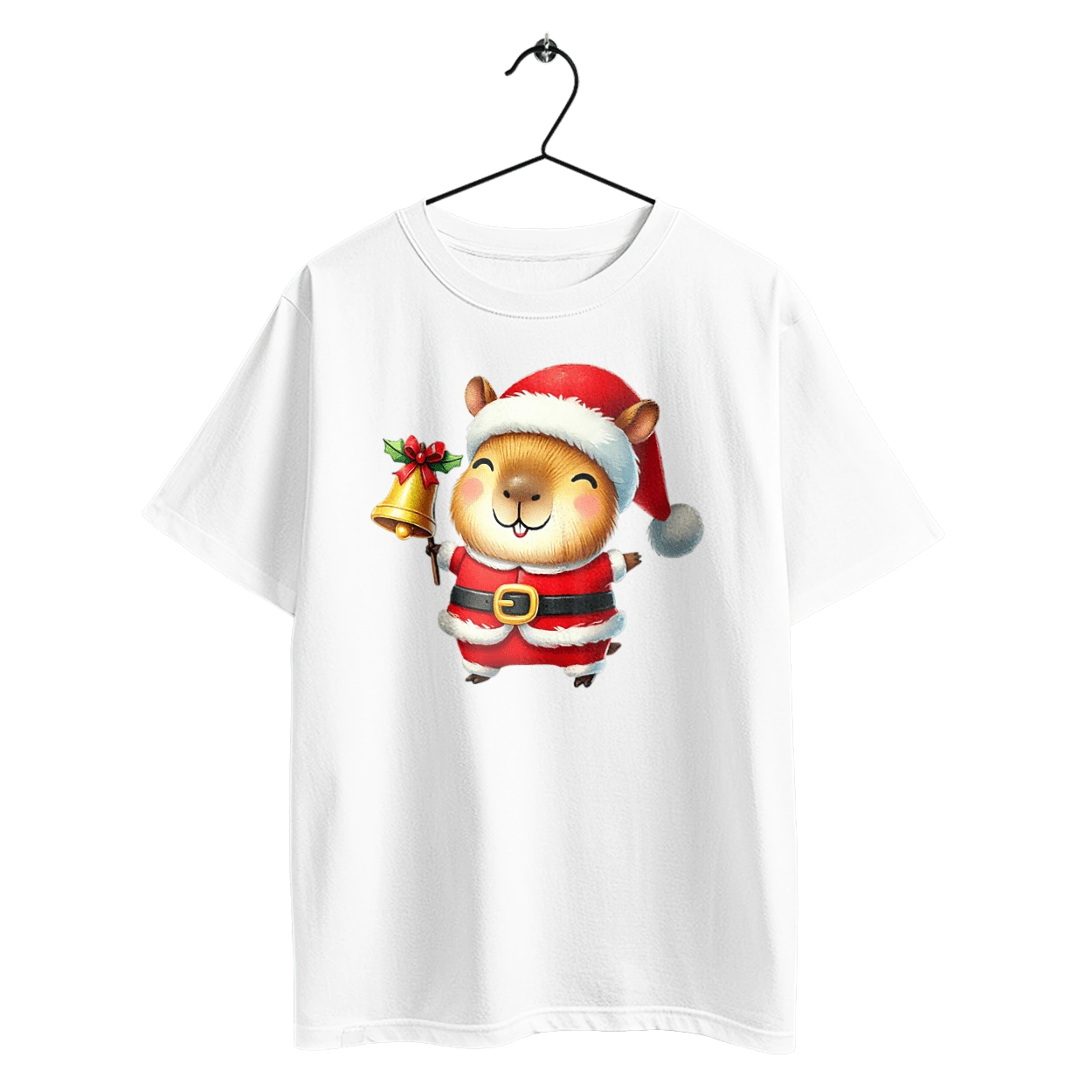 Funny capybara with a bell