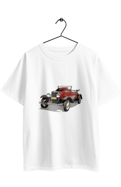 Футболка оверсайз з принтом "Авто.4". Авто, професійне фото, ретро авто, фото, червона гамма барв. 2070702