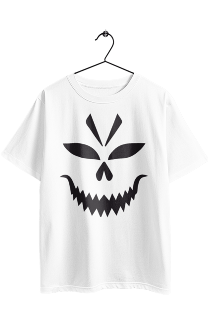 Oversized t-shirt with prints Halloween pumpkin face. Costume, halloween, holiday, october, october 31, pumpkin, scary, sweets, trick or treat. 2070702