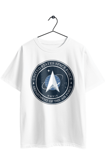 Oversized t-shirt with prints United States Space Force. Emblem, political, politics, space, space force, space travel, united states, ussf. 2070702