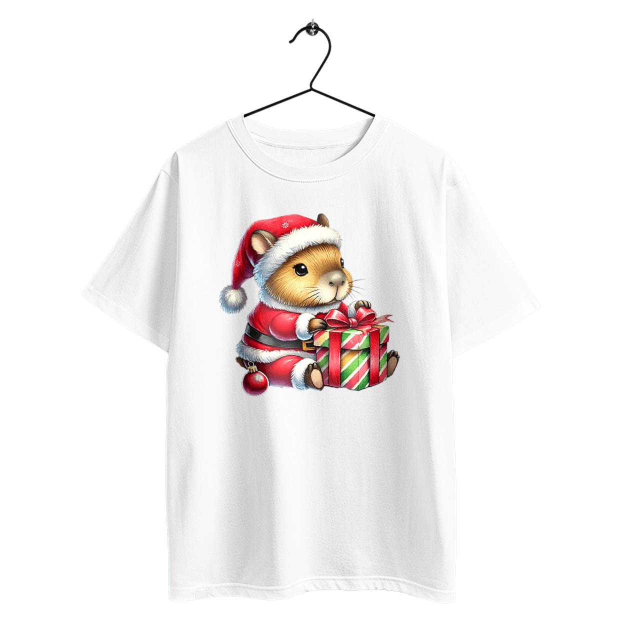 Christmas Capybara with a Gift