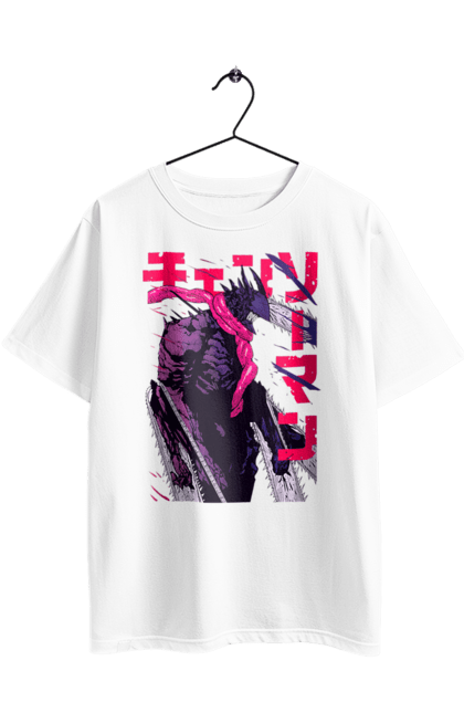 Футболка оверсайз з принтом "Людина Бензопила". Anime, chainsaw man, denji, manga, pochita, аніме, денджі, людина-бензопила, манга, почіта. 2070702