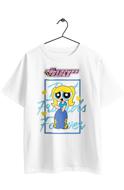 Футболка оверсайз з принтом "Круті дівчата Бульбашка". Bubbles, cartoon network, powerpuff girls, бульбашка, круті дівчата, мультсеріал, суперкрихітки. 2070702