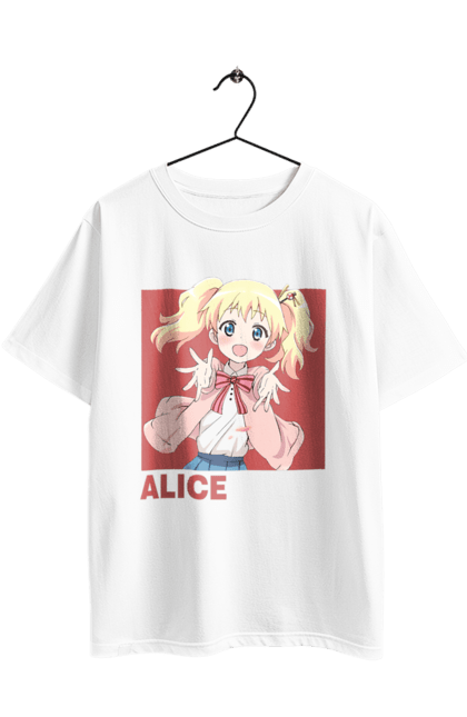 Oversized t-shirt with prints Kiniro Mosaic Alice Cartelet. Alice, alice cartelet, anime, gold mosaic, kiniro mosaic, kinmoza, manga. 2070702