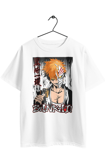 Футболка оверсайз з принтом "Бліч Куросакі Ічіґо". Anime, bleach, ichigo kurosaki, manga, аніме, бліч, ічіго, куросакі ічіґо, манга. 2070702