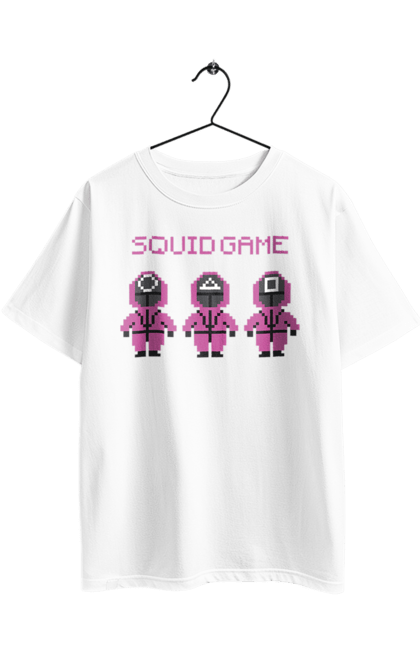 Футболка оверсайз з принтом "Гра в кальмара". Netflix, squid game, гра в кальмара, нетфлікс, охоронець, серіал. 2070702