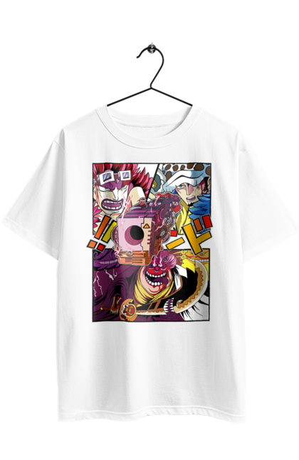 Футболка оверсайз з принтом "Шарлота, Трафальгар Ло та Юстасс Кід". Charlotte, eustass kid, one piece, trafalgar law, аніме, ван піс, манга, трафальгар ло, шарлота, юстасс кід. 2070702