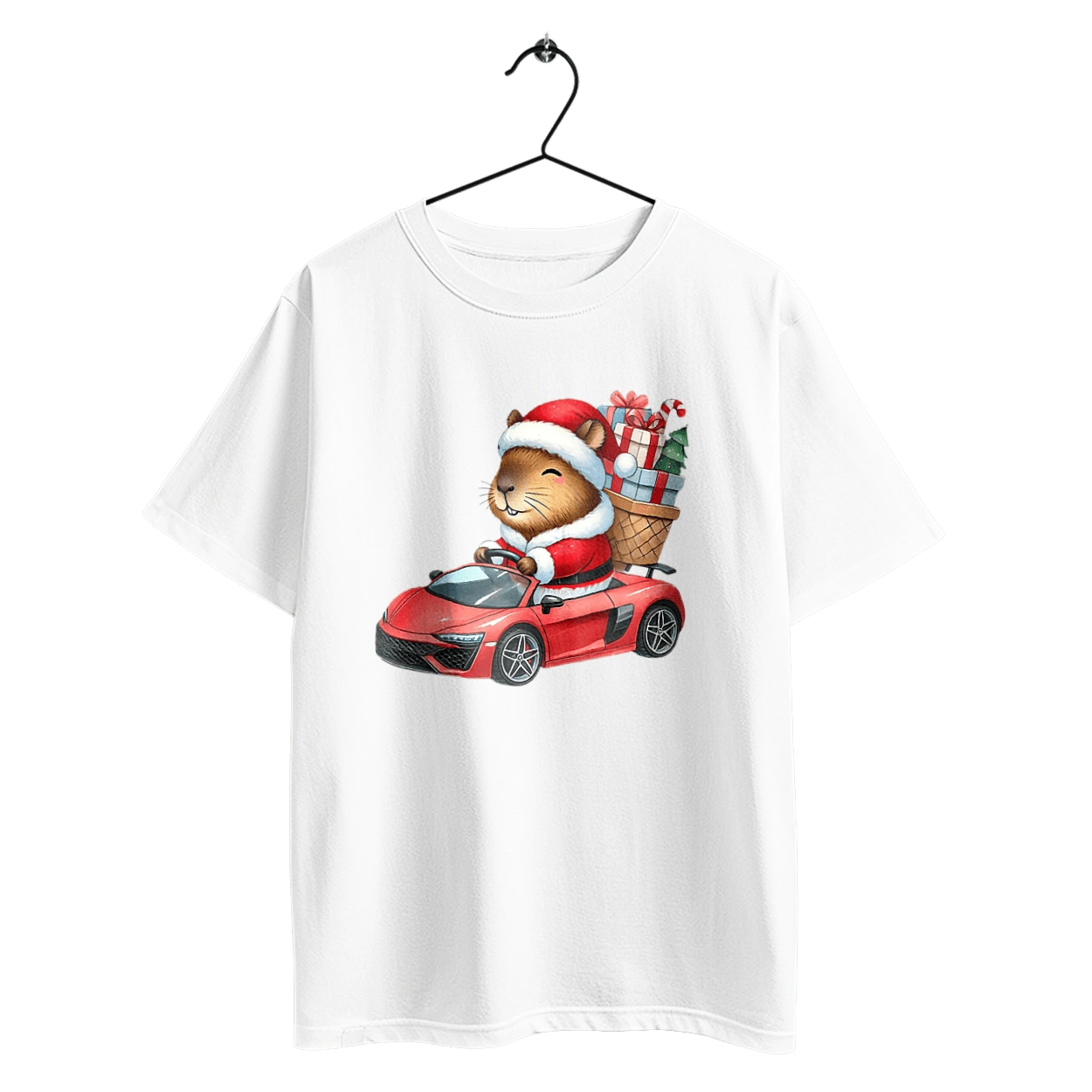 Christmas Capybara with a Gift